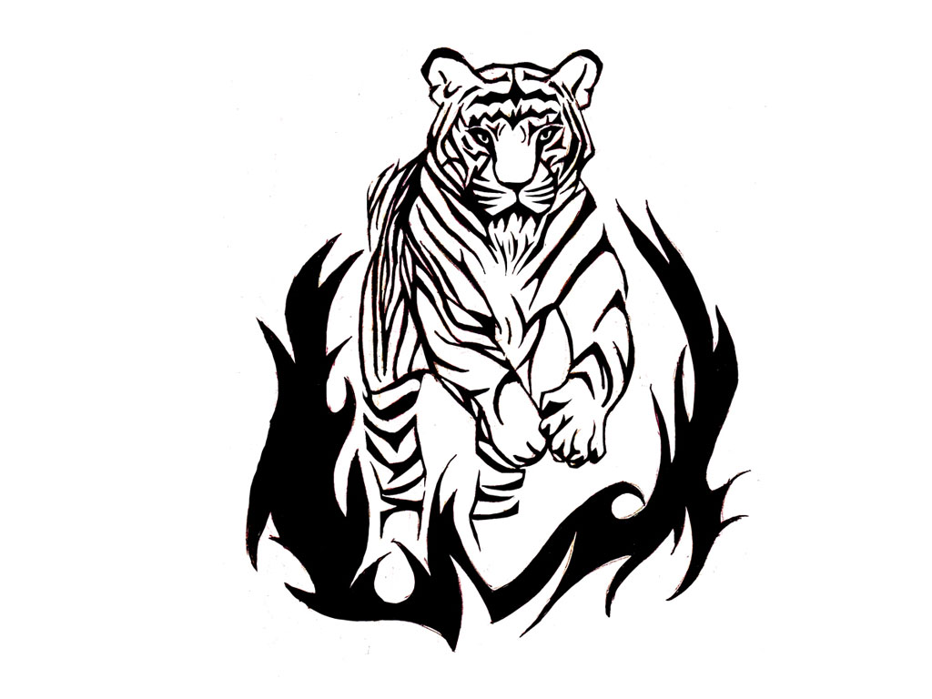 Free designs - Bengal tiger tattoo wallpaper
