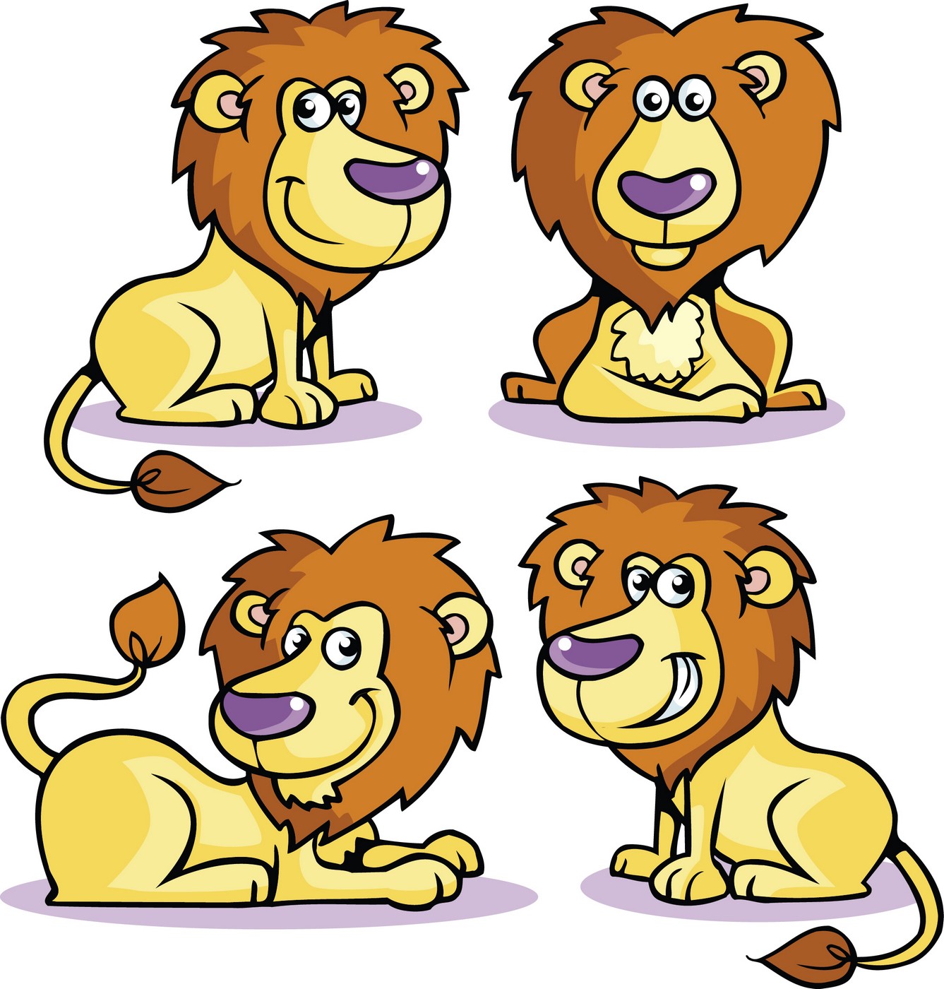 Cute Cartoon Animals, Lion 01 Vector EPS Free Download, Logo