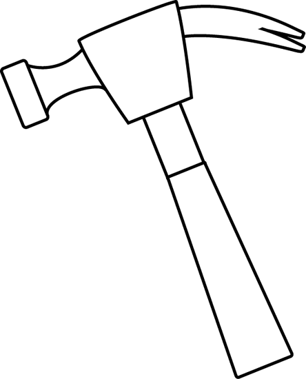 Black and White Hammer Clip Art - Black and White Hammer Image