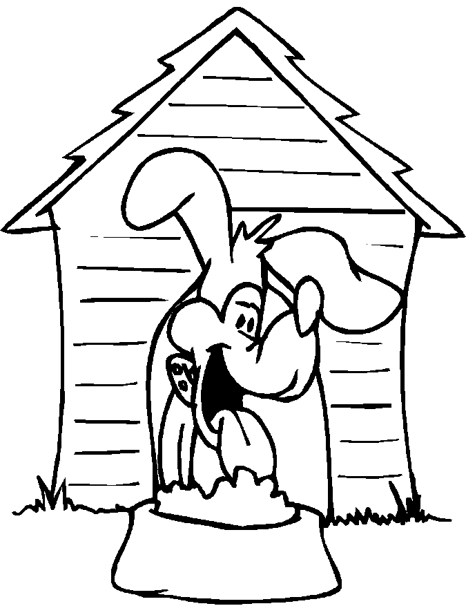 Dog House Coloring Page Printable