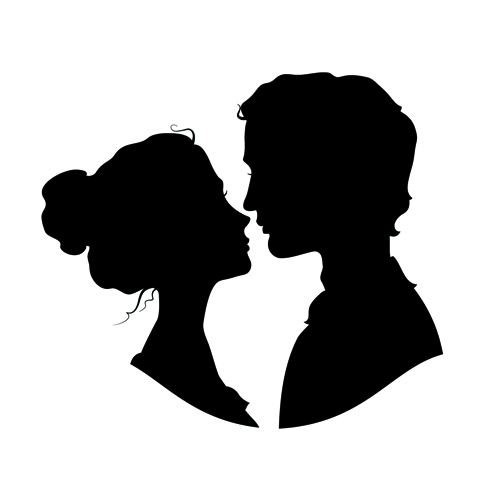 Creative man and woman silhouettes vector set 07 - Vector People 