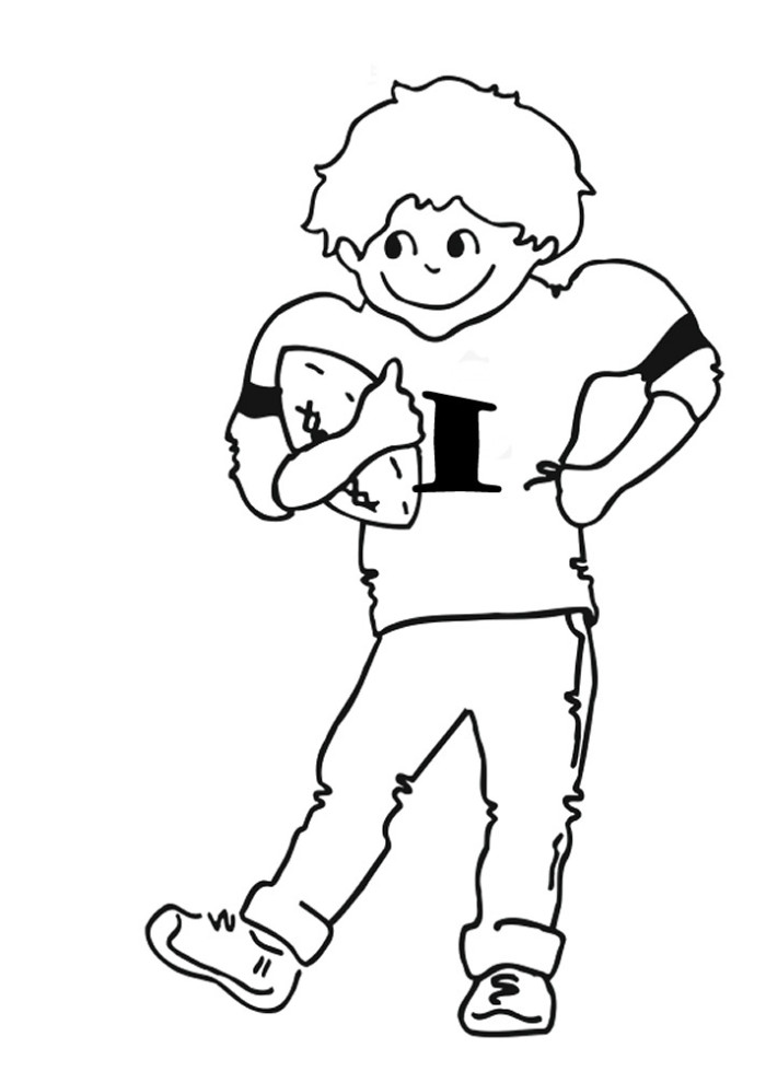 Funny Football Player Fatigue Coloring Pages - Football Coloring 