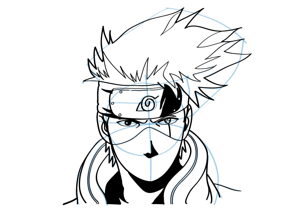 How to draw Kakashi from Naruto. | how to draw manga 3d
