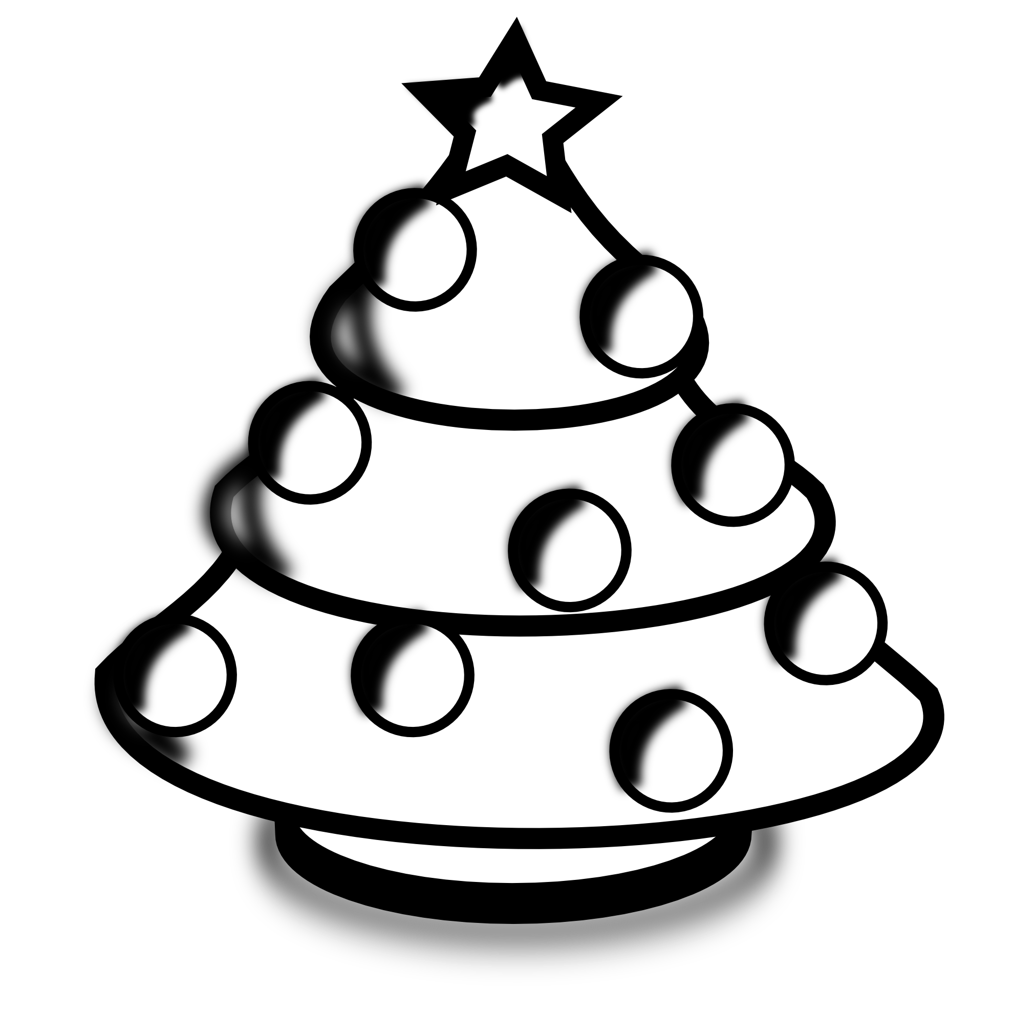 Free Christmas Tree Black And White Clipart, Download Free Christmas