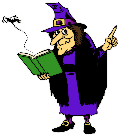 Free Witch Reading Book Clip Art