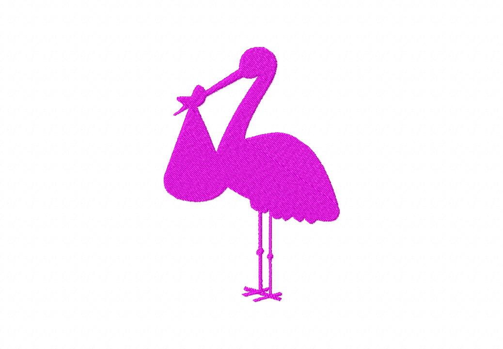 Free Stork Silhouette Machine Embroidery Design | Daily Embroidery