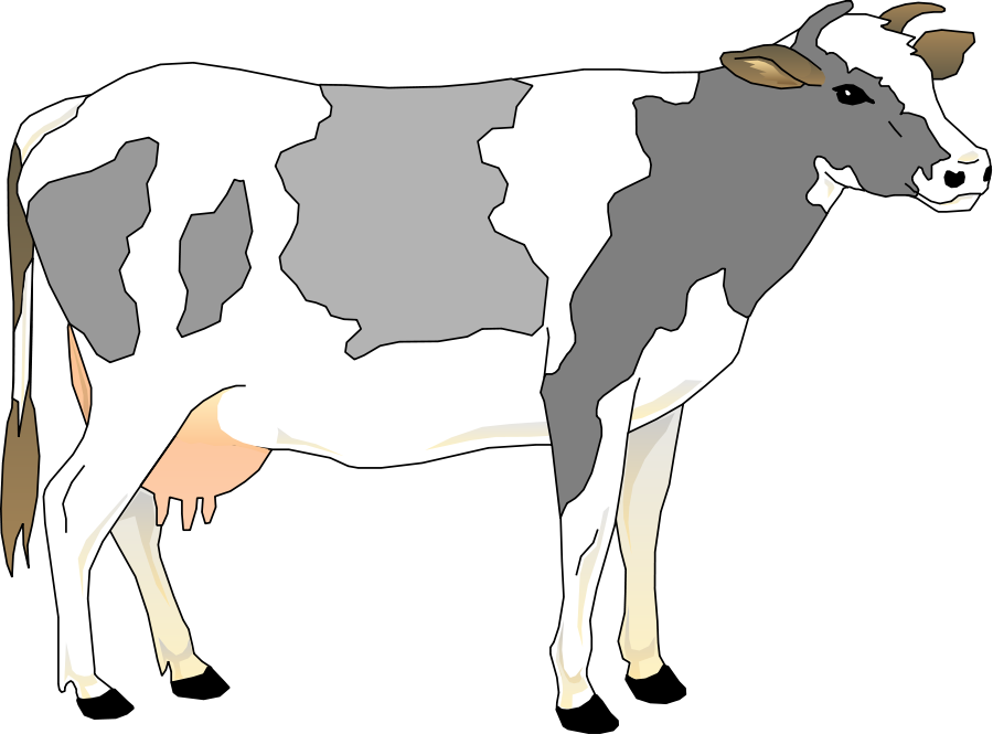 Cow 3 small clipart 300pixel size, free design