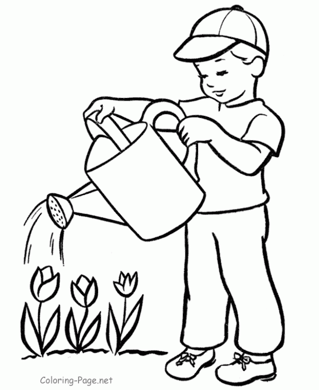 coloring pages watering can