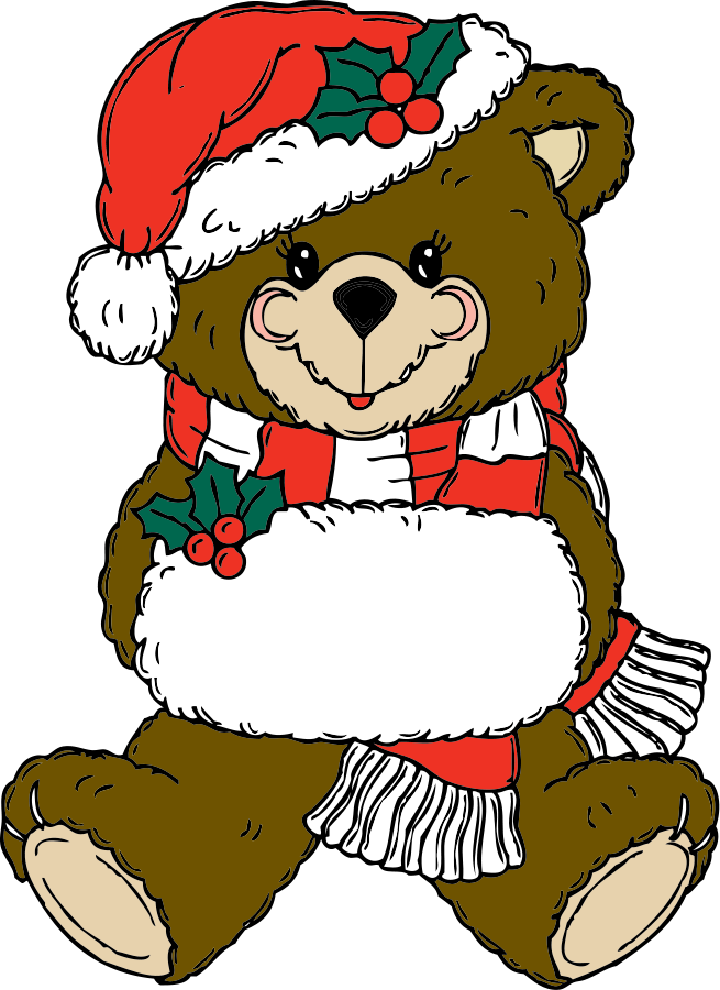 Christmas Bear Clipart, vector clip art online, royalty free 
