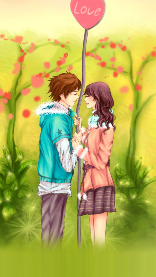 Cartoon Love Couple Hd Wallpaper Download