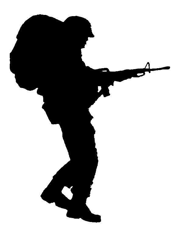 1-2f soldier with M16, silhouette