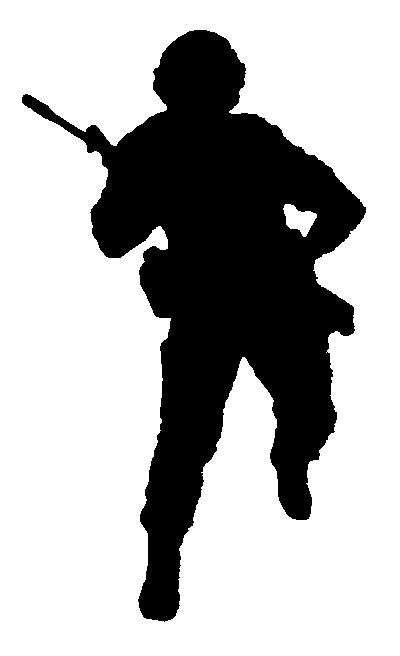 1-2c soldier with M16, silhouette
