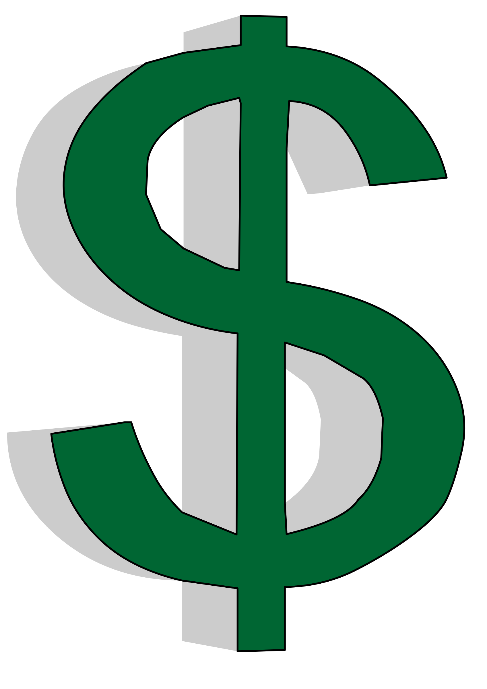 Clipart - Dollar symbol in 3D