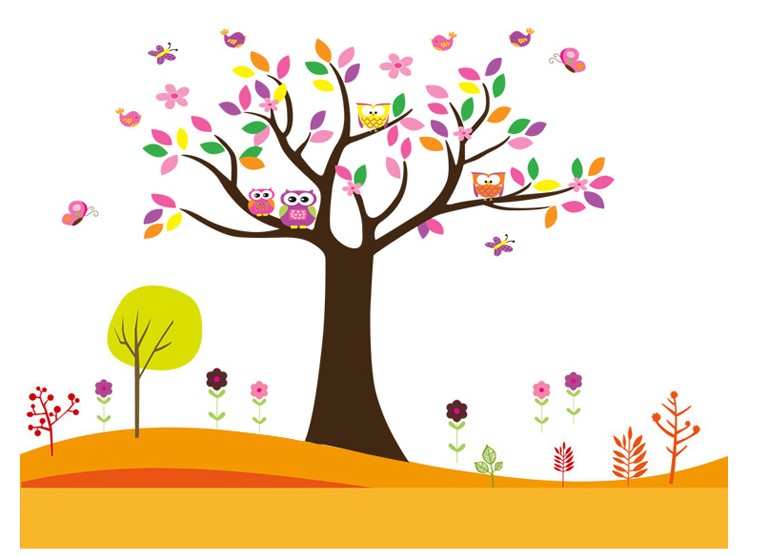 cute owl on tree clipart