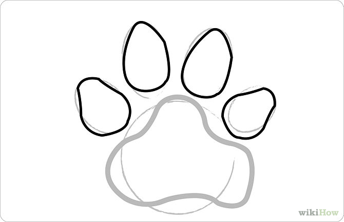 dog paw drawing easy - Clip Art Library