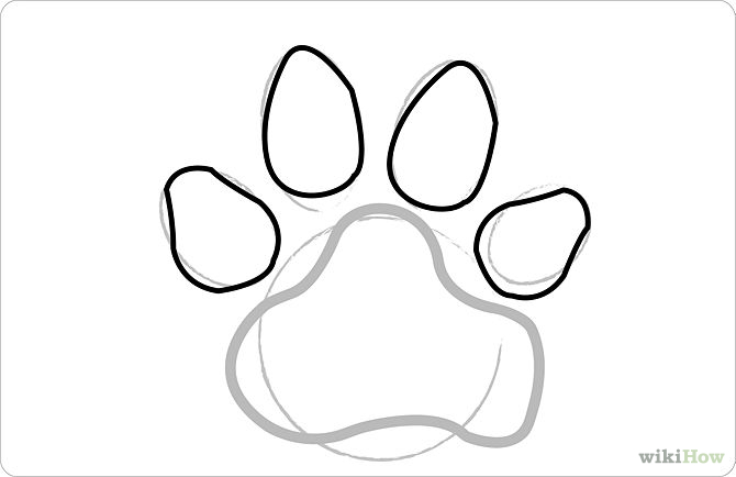 draw dog paw