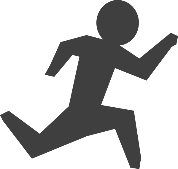 Gray Man Running clip art - vector clip art online, royalty free 