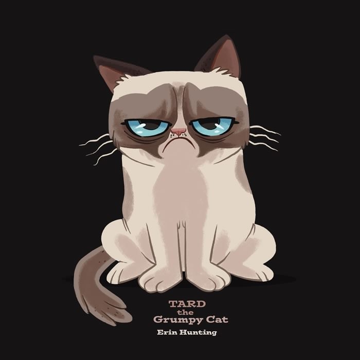 cute grumpy cat cartoon - Clip Art Library