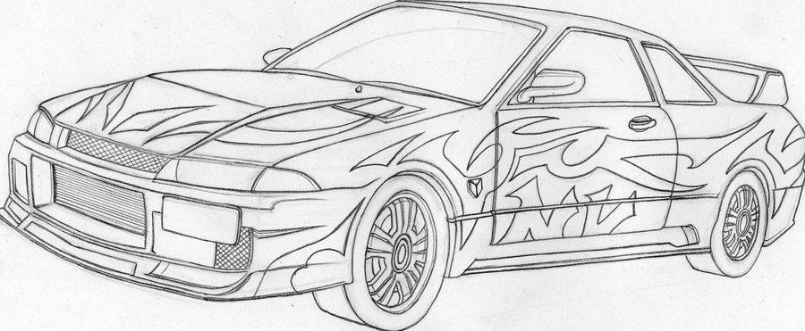drawings of cool cars