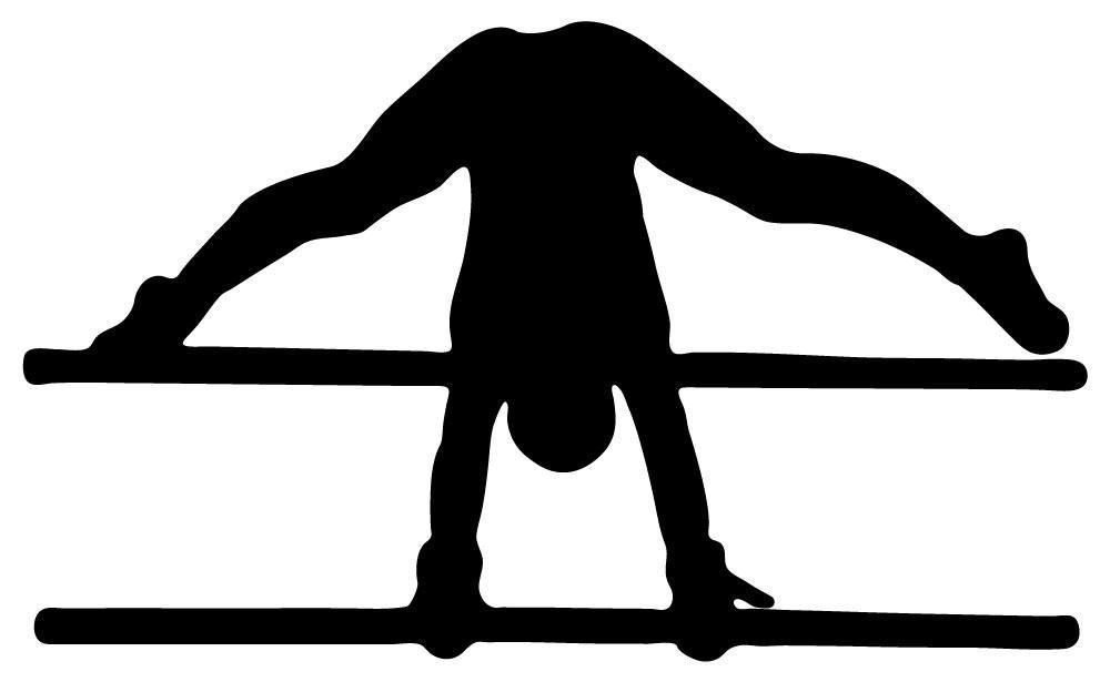  - Gymnastics Silhouette Style Front Flip Parallel Bars 