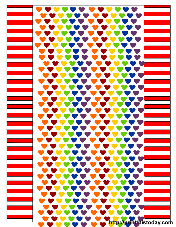 Candy Wrappers printable with rainbow colored hearts | Print This 