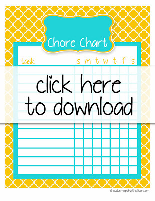 i should be mopping the floor: Free Printable Chore Charts