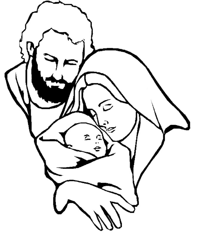 Mary And Joseph Was With Jesus Coloring Pages - Christmas Coloring 