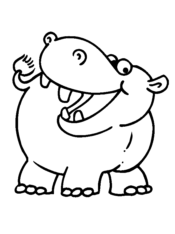 Hippo For Little Children Coloring Pages Free Printable Coloring 