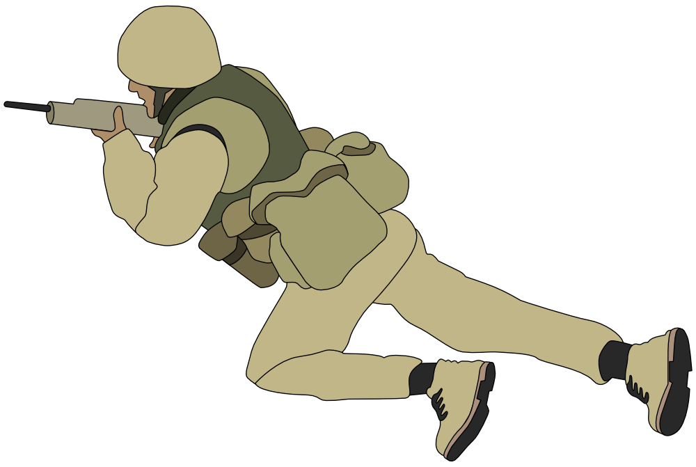 OnlineLabels Clip Art - Crawling Soldier