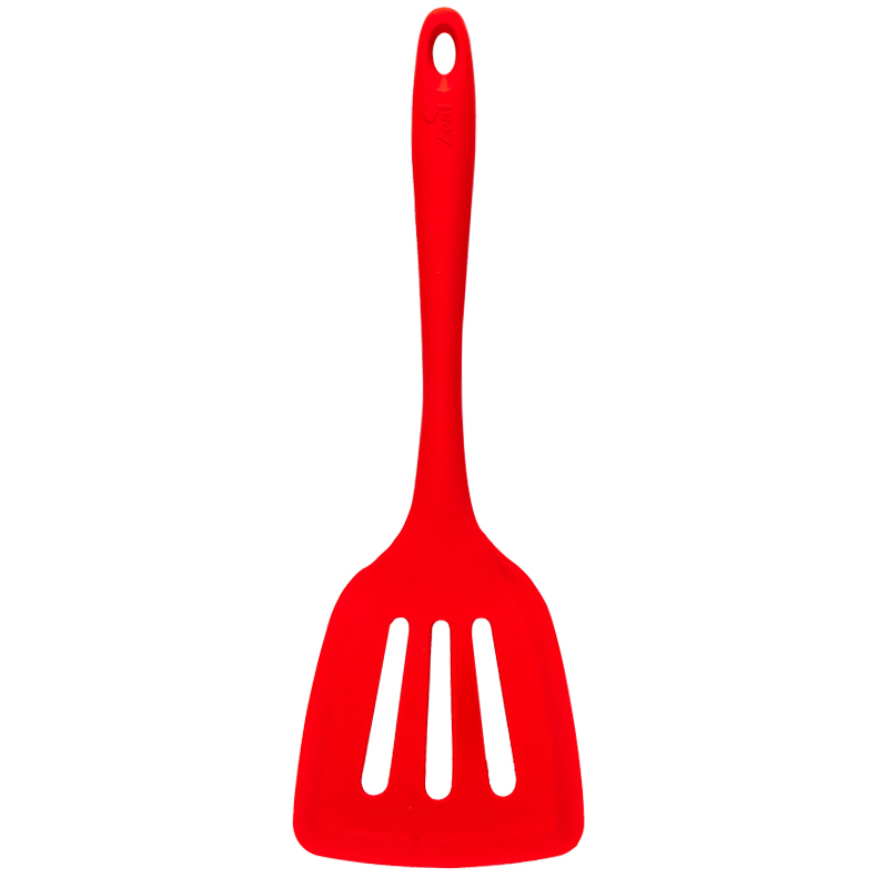 Zeal Kitchen Red Silicone Cooks Slotted Turner Essential Cooking 
