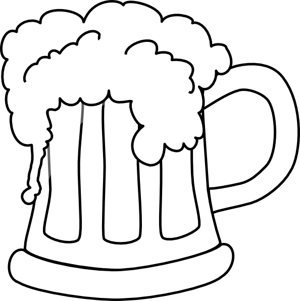 Beer Mug Outlined 2 clip art - vector clip art online, royalty 