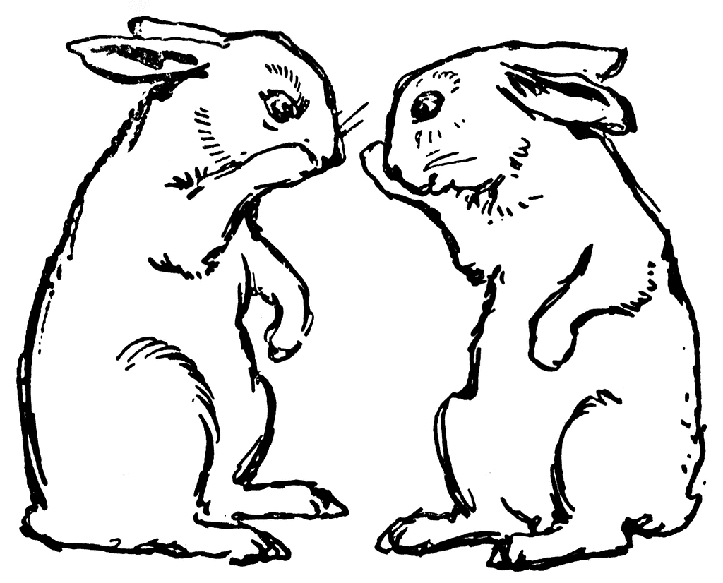 Free Rabbit Line Art, Download Free Rabbit Line Art png images, Free