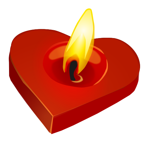 Free Heart-Shaped Candle Clip Art