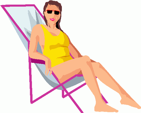 woman sunbathing clipart