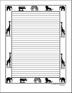 animal border lined paper