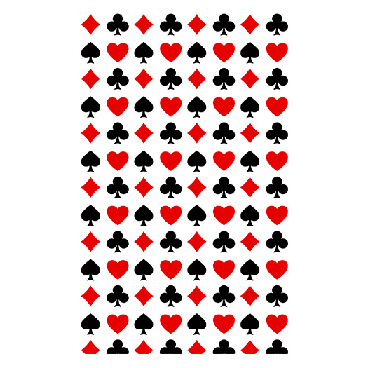 Poker Playing Cards Pattern on White Diamond Heart Club Spade 