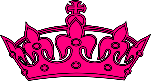 Hot Pink And Black Crown clip art - vector clip art online 