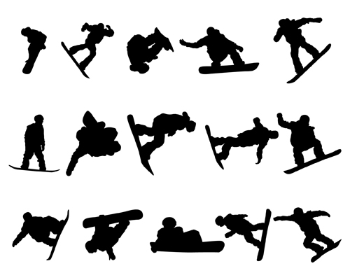 Different of Sport silhouette vector graphic set 04 - Vector 