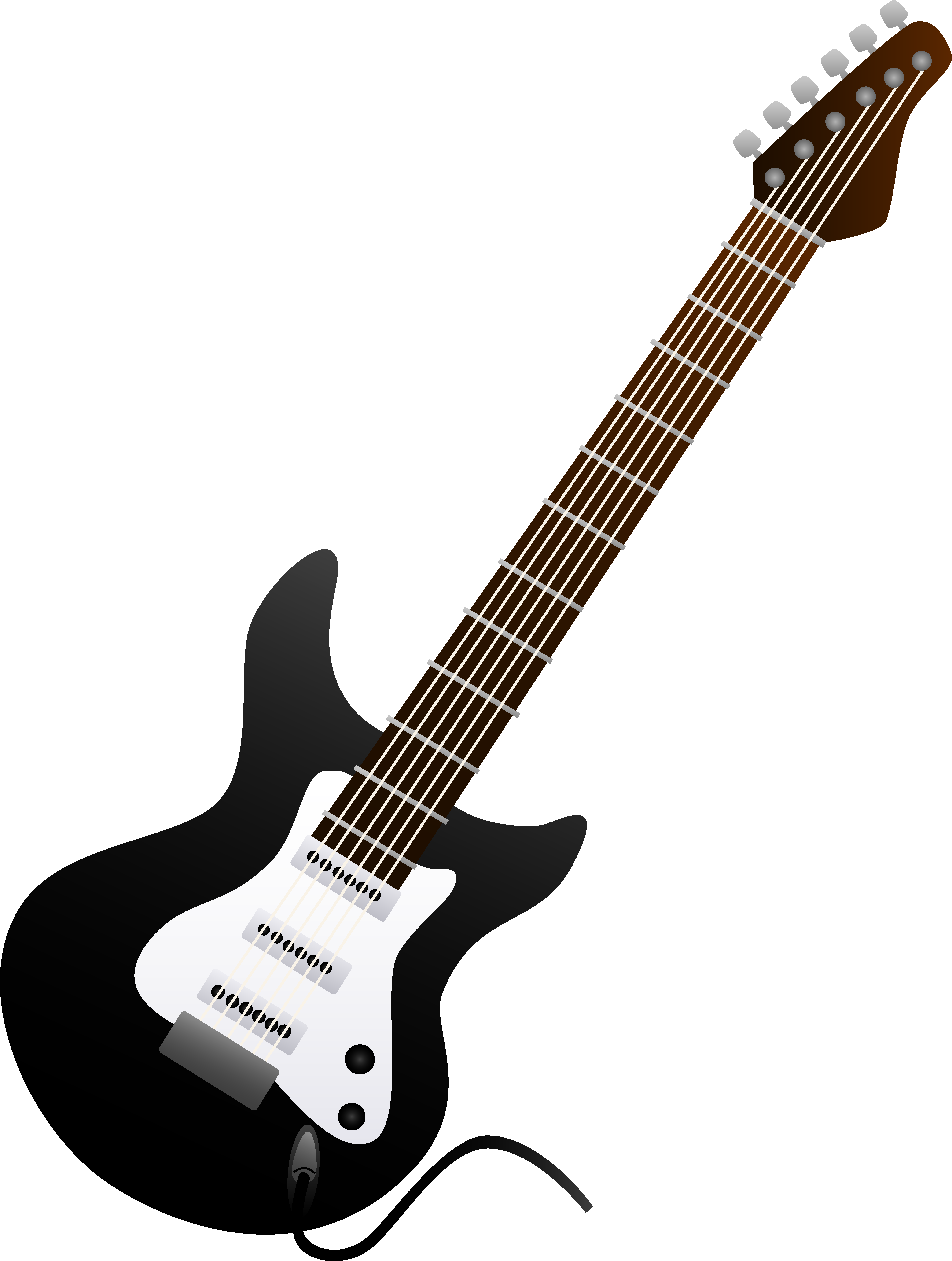 Black Electric Guitar Design - Free Clip Art