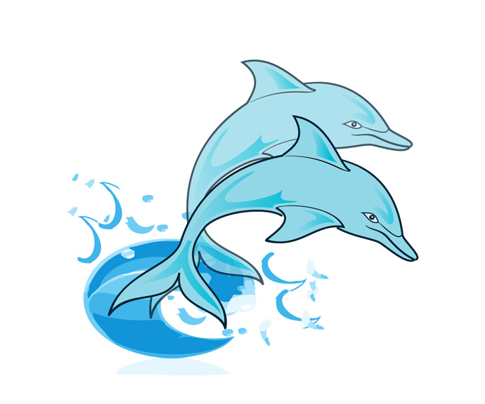 Cute Cartoon Dolphin 