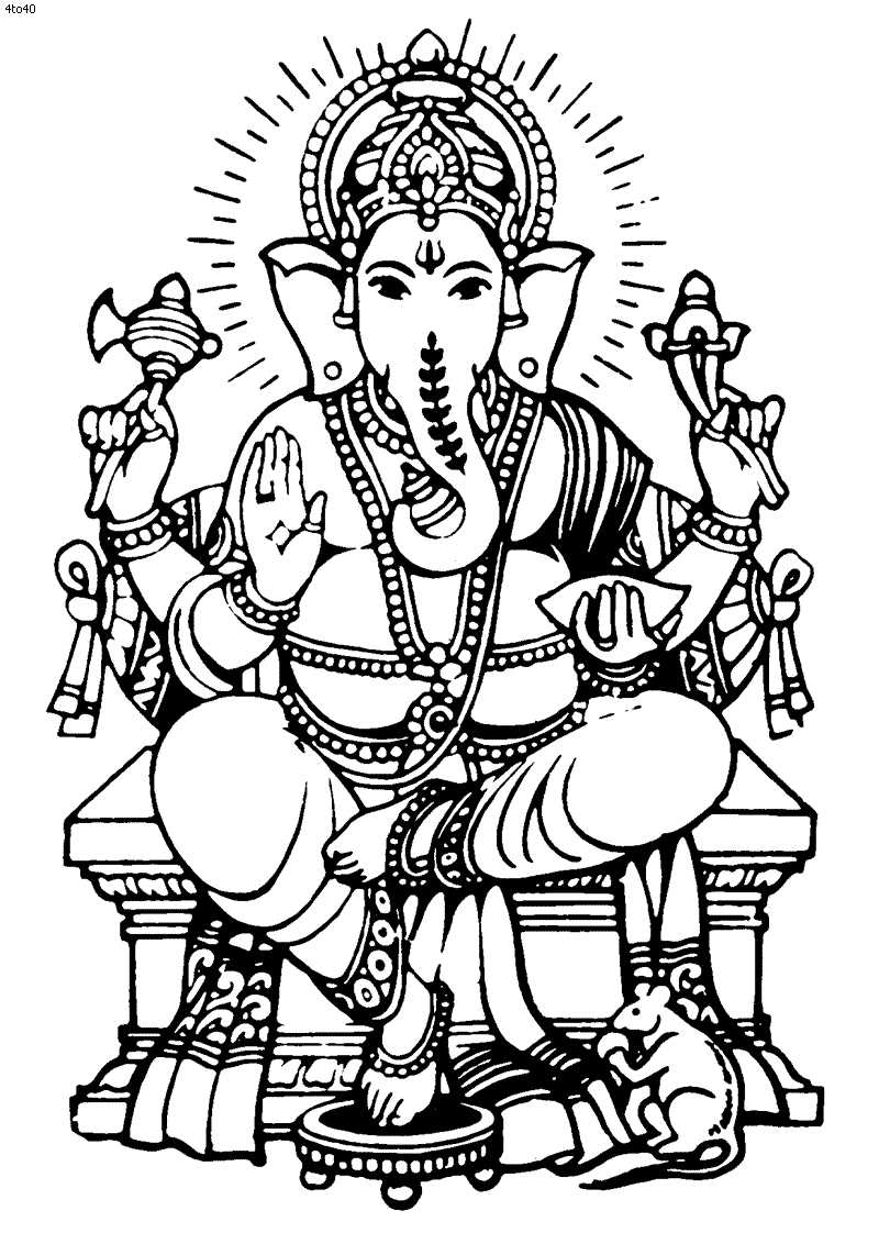 Free Ganesh Outline, Download Free Ganesh Outline png images, Free