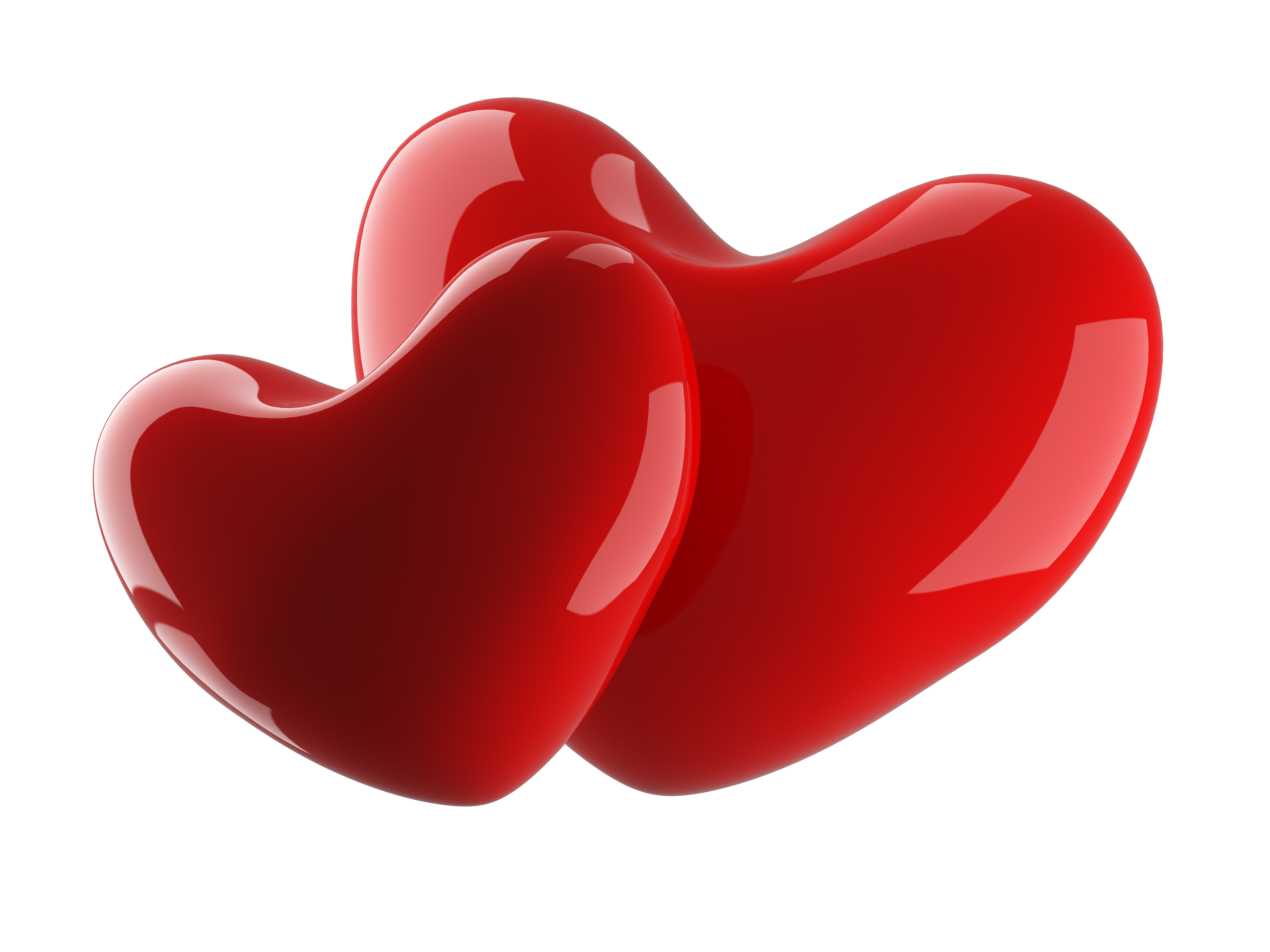 Two isolated heart on a white background. 3D image. | LivDelicious