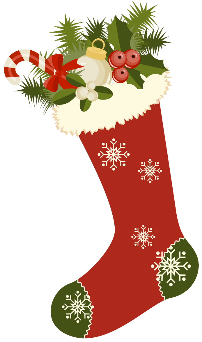 Red Retro Christmas Stocking PNG Picture Clipart