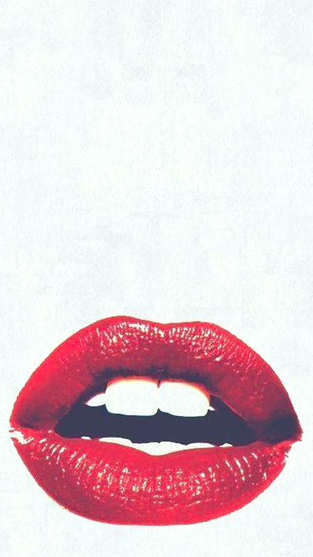 Red Lips With White Background