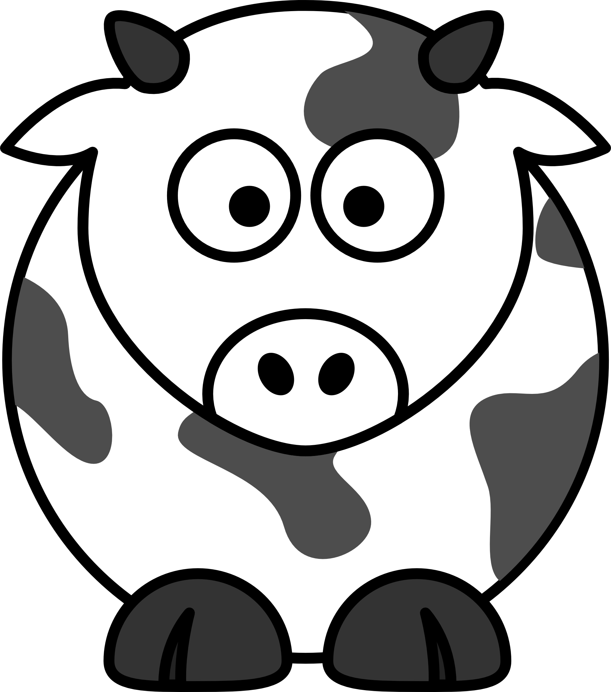 clipartist.net � Clip Art � cow black white line super duper SVG