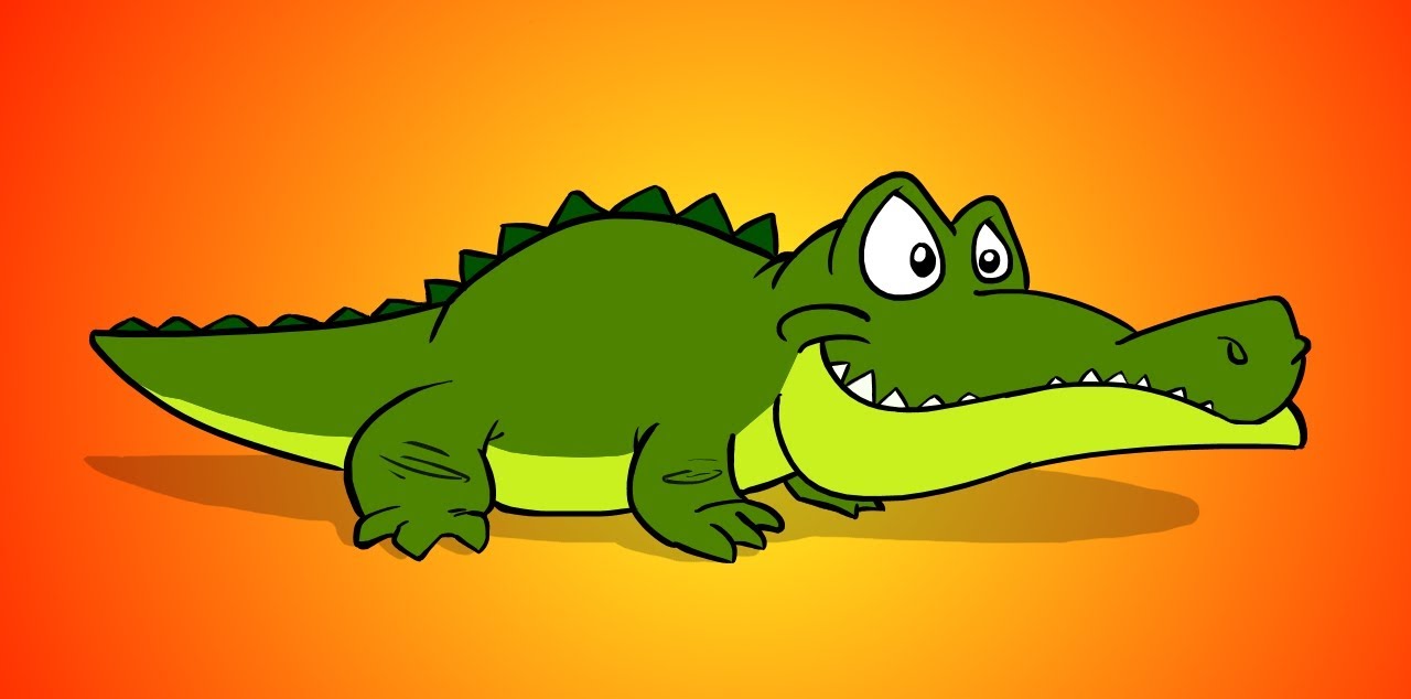 cartoon drawing of alligator - Clip Art Library