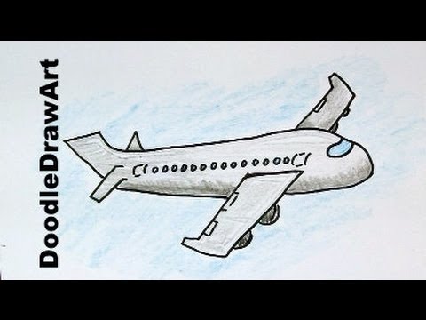 How To Draw a Cartoon Airplane - Easy Drawing Lesson for Kids 