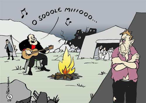 Camping mit Berlusconi By Pfohlmann | Politics Cartoon | TOONPOOL