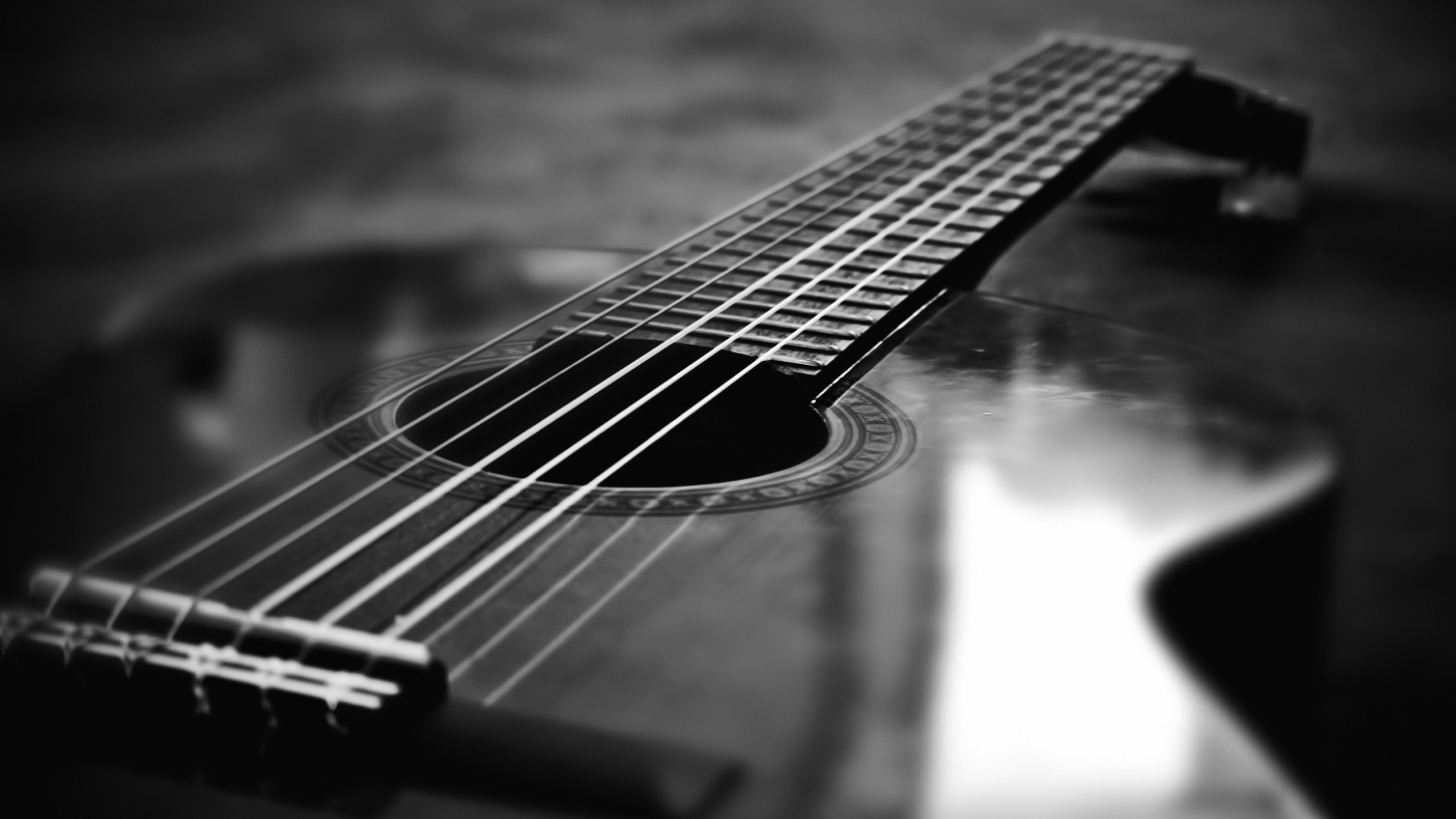 Black And White Guitar Macro Wallpapers - 1920x1080 - 269684