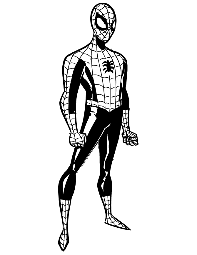 cartoon spiderman coloring page - Clip Art Library